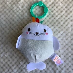 Bright Starts Plush White Seal Sensory Crinkle Toy